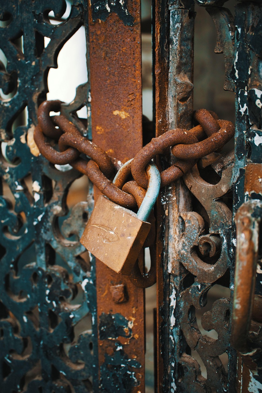 rusty metal gate old