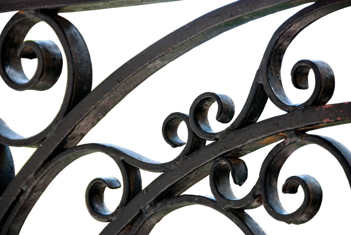 rusty metal railing old